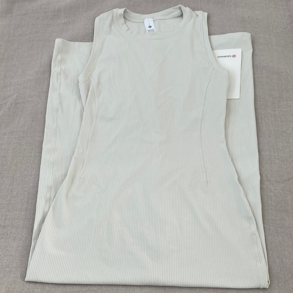 lululemon athletica Ribbed Sleeveless Dress in Light Sage